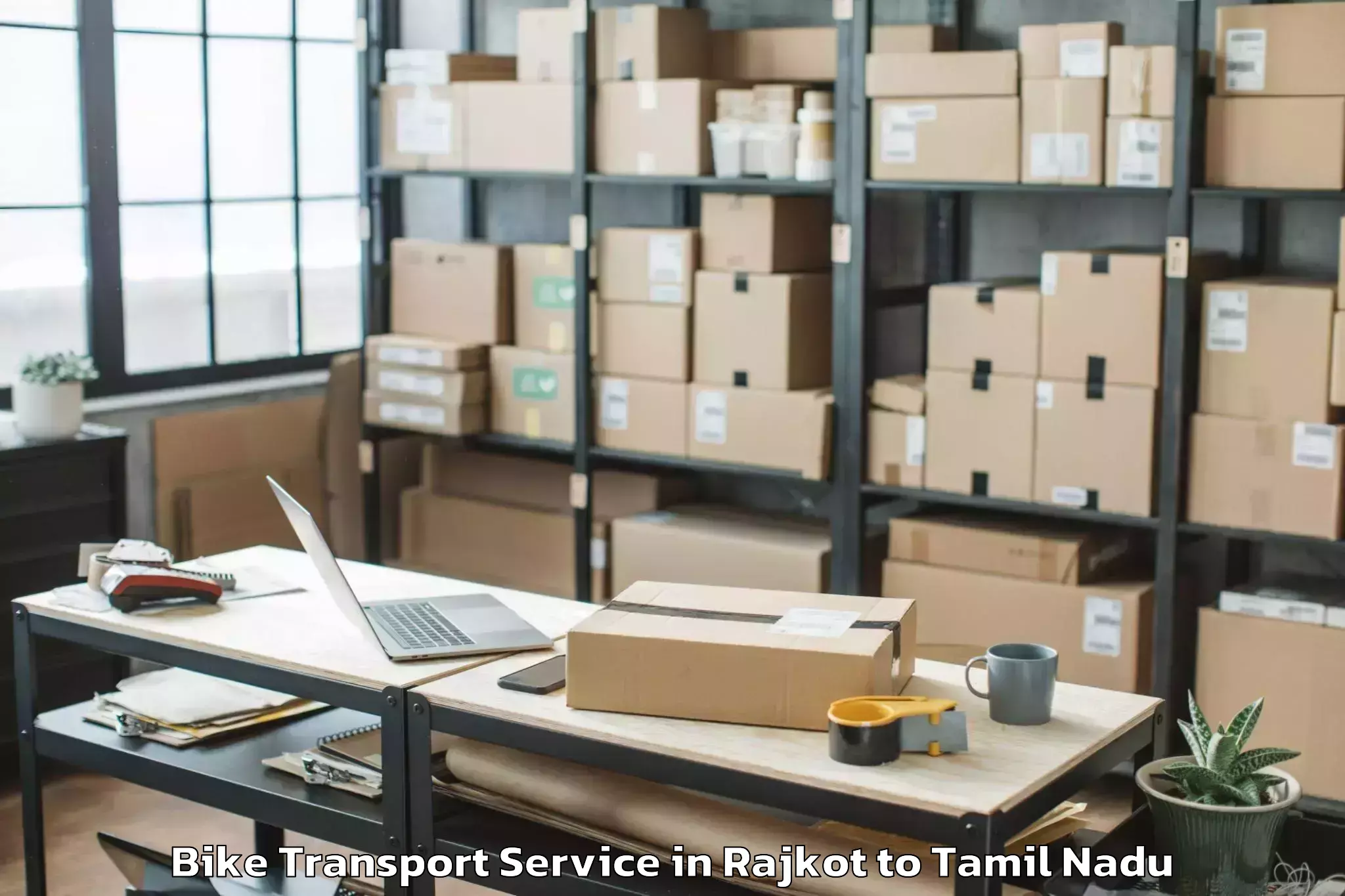 Discover Rajkot to Tamil Nadu National Law Univer Bike Transport